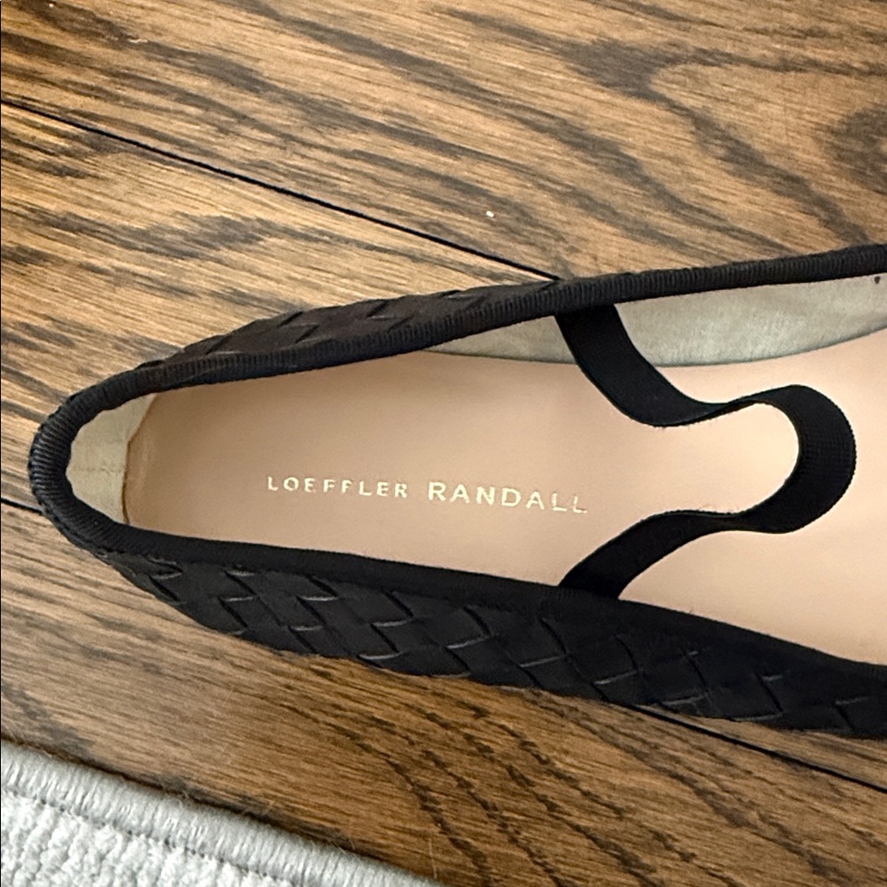 Loeffler Randall Leonie Woven Black Soft Leather Ballet Flats Size 11 EUC - Picture 2 of 4